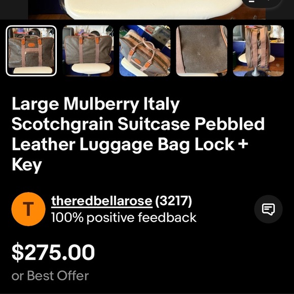 ***Host Pick*** Mulberry Brown Leather Weekender Bag, Water Resistant, Brass - Picture 8 of 8